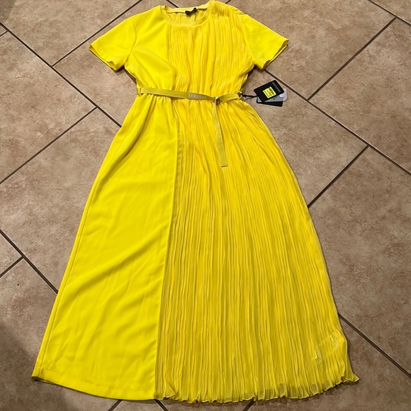 Ermanno Scervino yellow midi dress size 44 fits size 8 - Picture 2 of 7